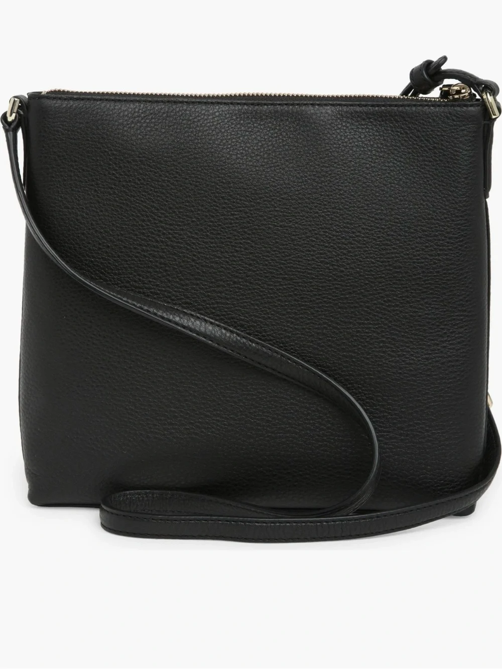 Kate Spade Jackson Top Zip Leather Crossbody Bag in Black Pebble Learher